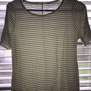 Cream and green striped tee